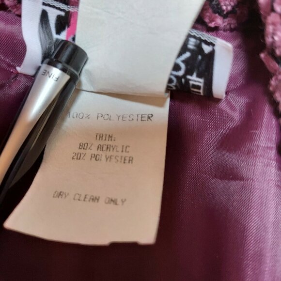 Vintage RS Robbie Sport Womens Size 8 Purple Soft Textured 3-Button Coat Jacket - Picture 4 of 9